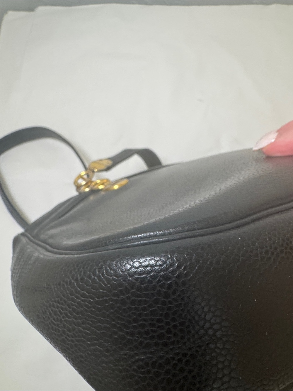 Christian Dior Black Leather Shoulder Bag with CD Gold Chain Accents - Picture 6 of 16